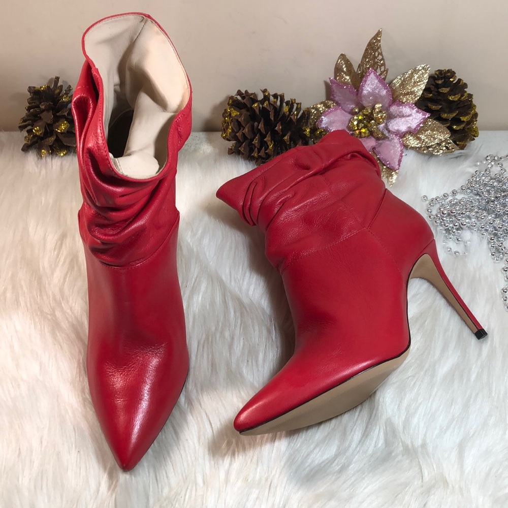 Schutz Leather Slouch Pointy Toe Boots 10B